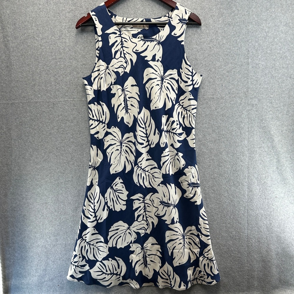 Hilo Hattie Size Medium Tank Dress Silk Tropical Monstera Resort Vacation Cruise